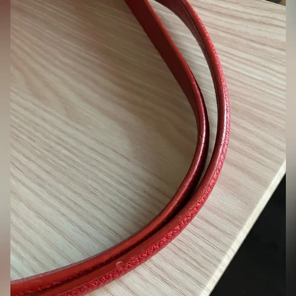 COACH Edie Refined Pebble Leather Lux Jasper Red Shoulder Bag - Picture 6 of 16